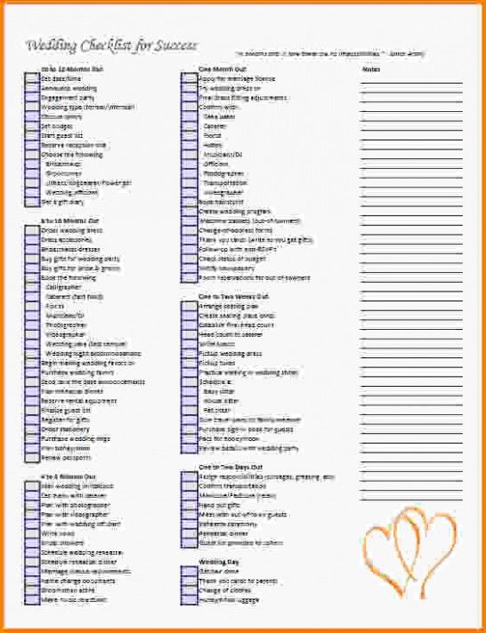 Printable Do It Yourself Simple Wedding Checklist
