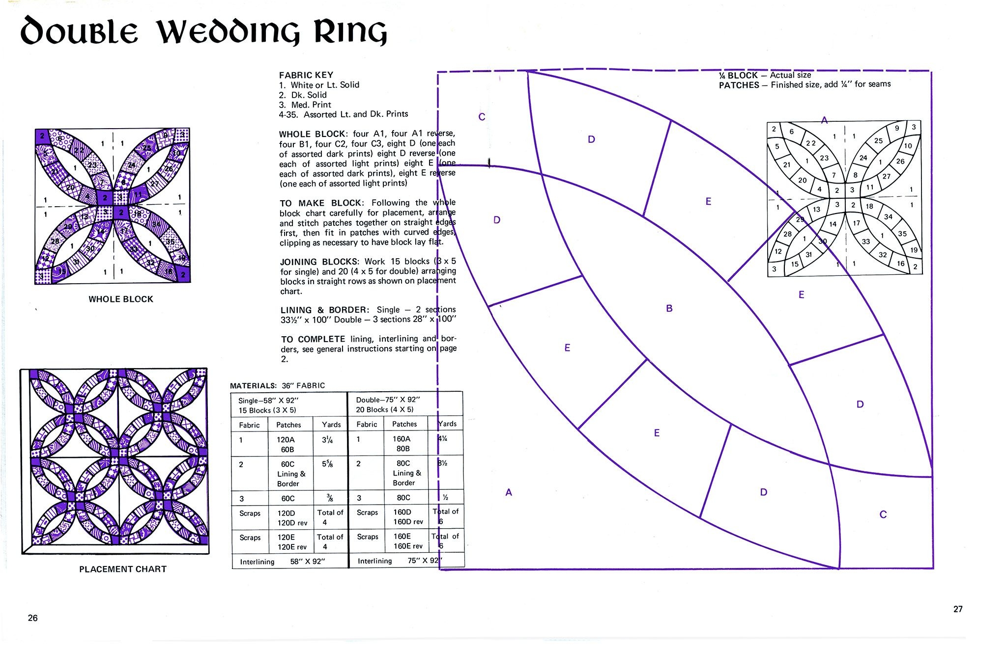 Printable Double Wedding Ring Quilt Pattern Pdf Printable Word Searches