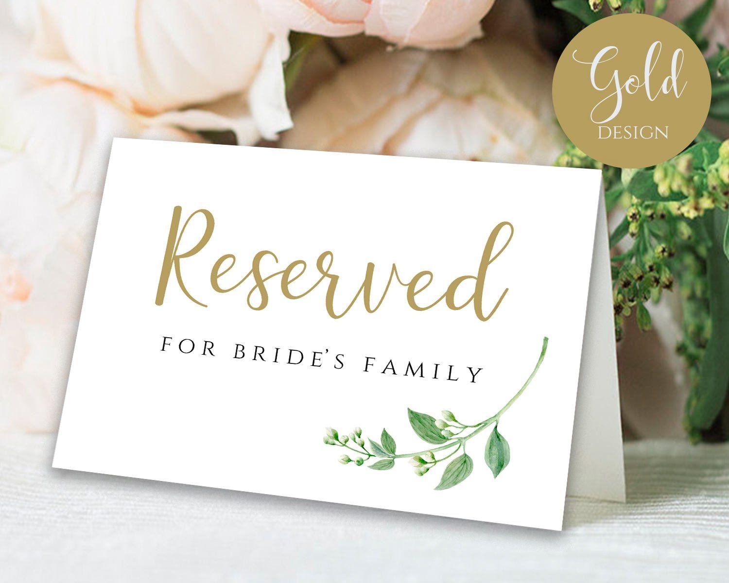Printable Editable Free Printable Reserved Table Signs Template 