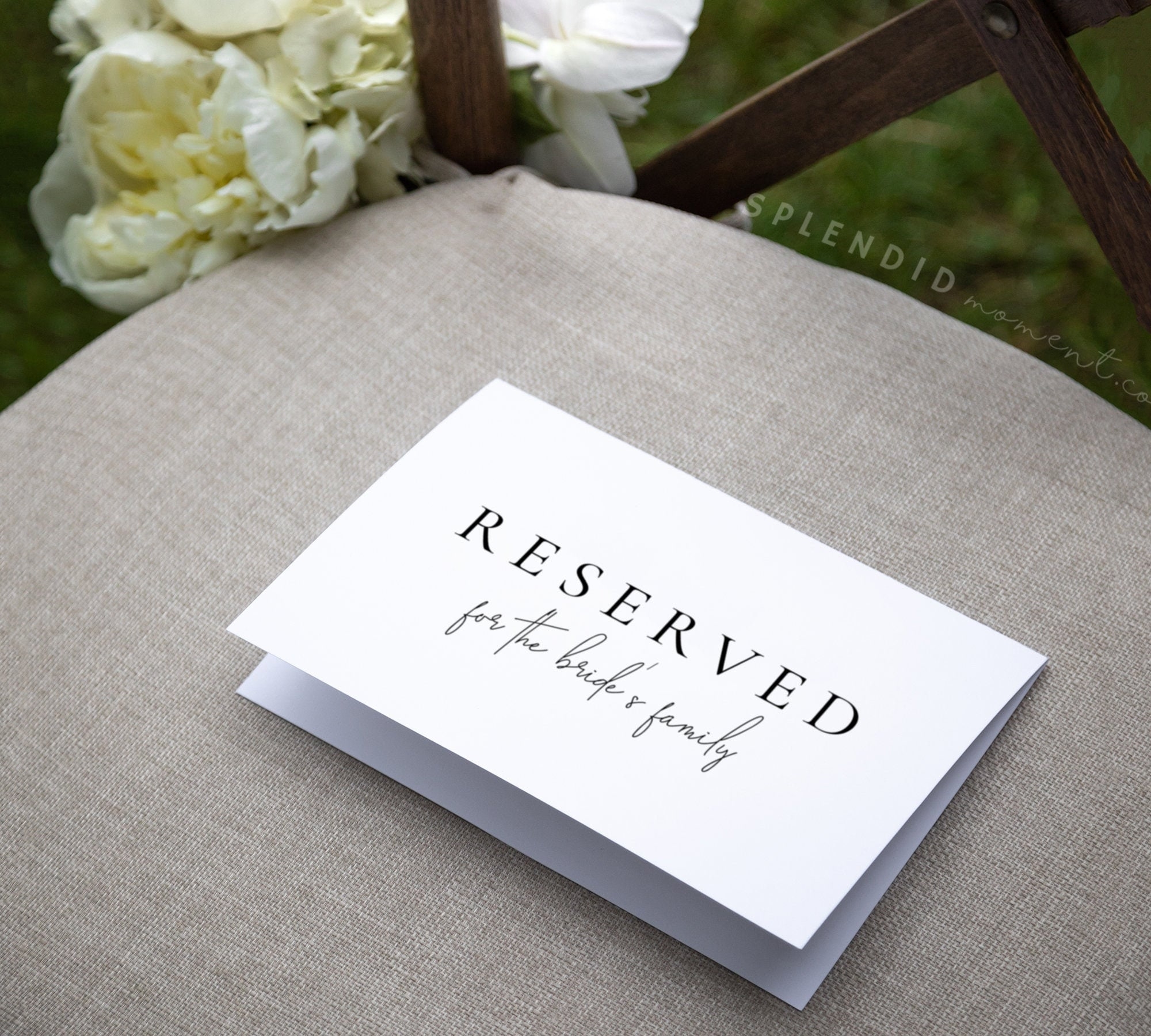 Printable Editable Reserved Wedding Chair Or Table Sign For The 
