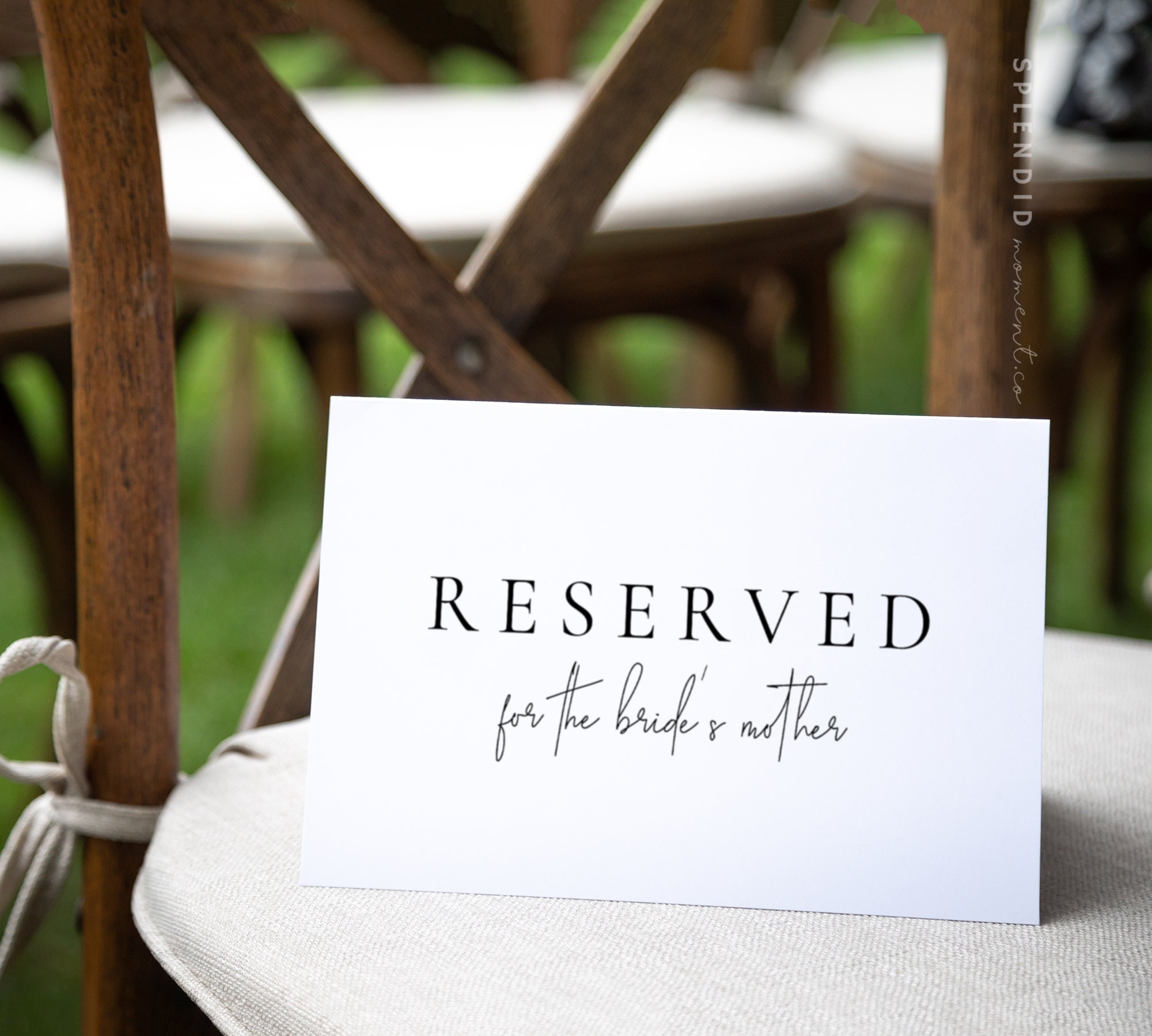 Printable Editable Reserved Wedding Chair Or Table Sign For The 