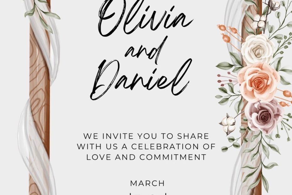 Printable Editable Wedding Invitation Template Elegant Printable