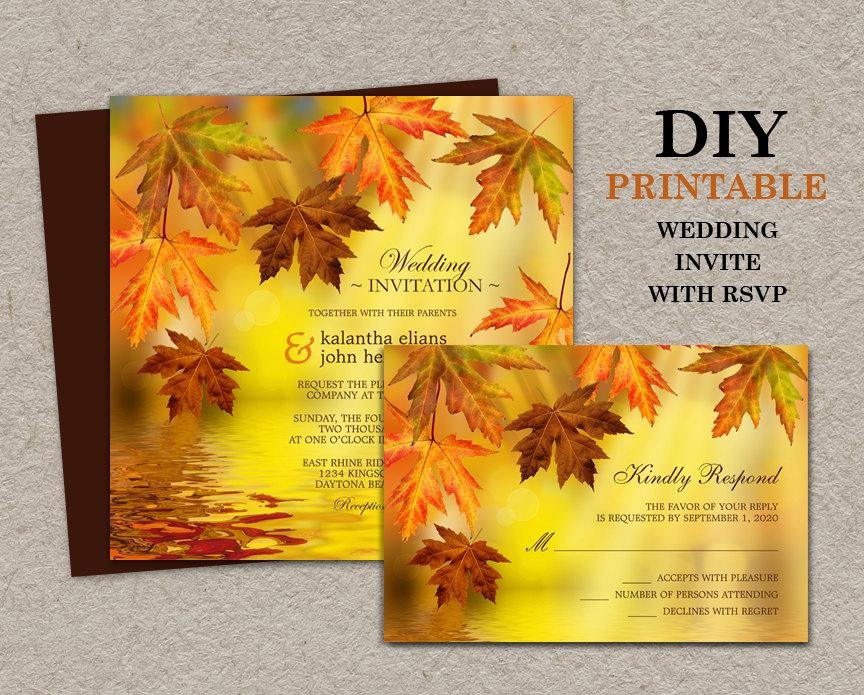 Printable Fall Wedding Invitations