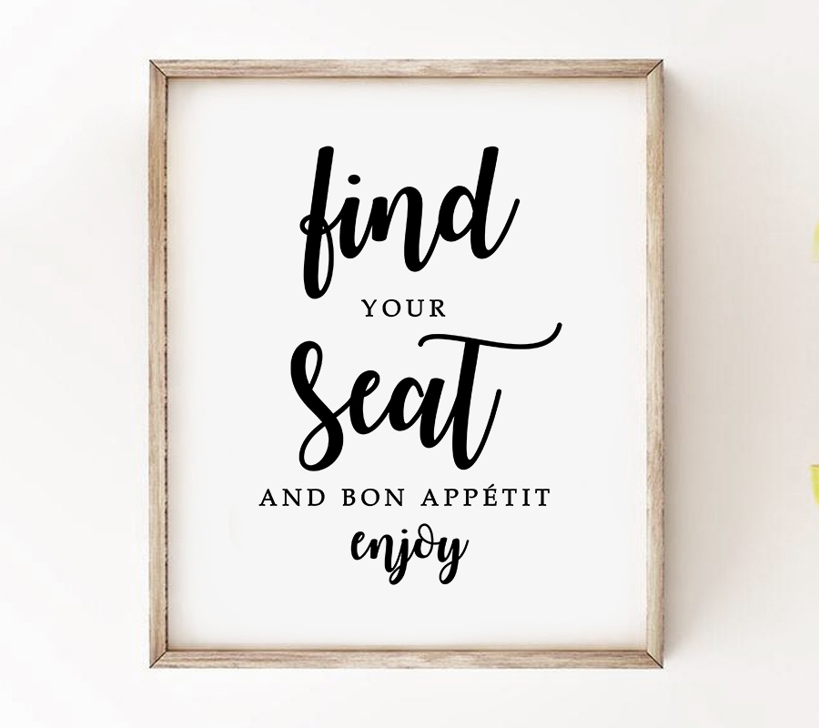 Printable Find Your Seat Wedding Sign