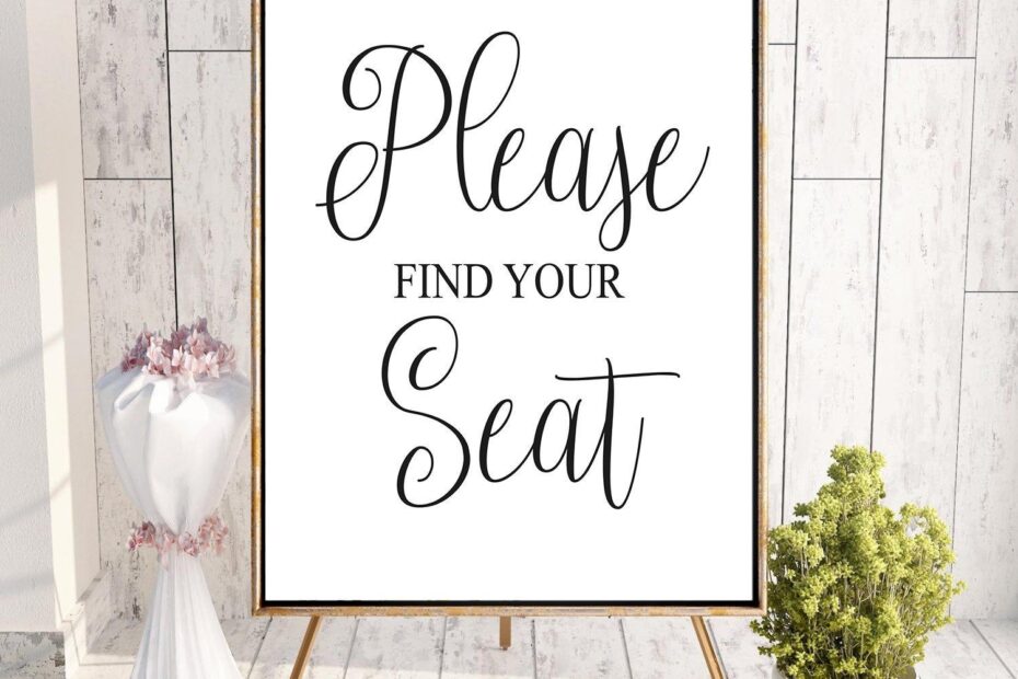 Printable Find Your Seat Wedding Sign
