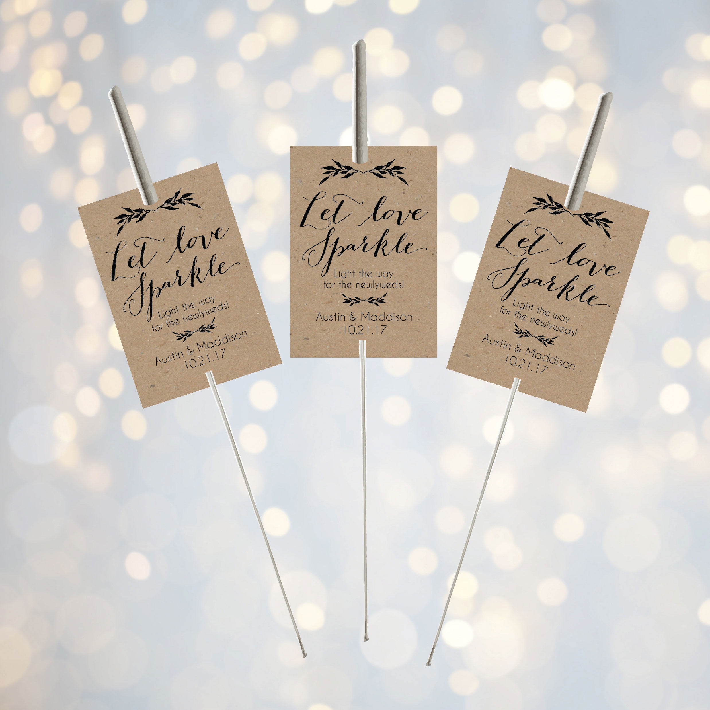 Printable Let Love Sparkle Tags For Sparklers Rustic Kraft 
