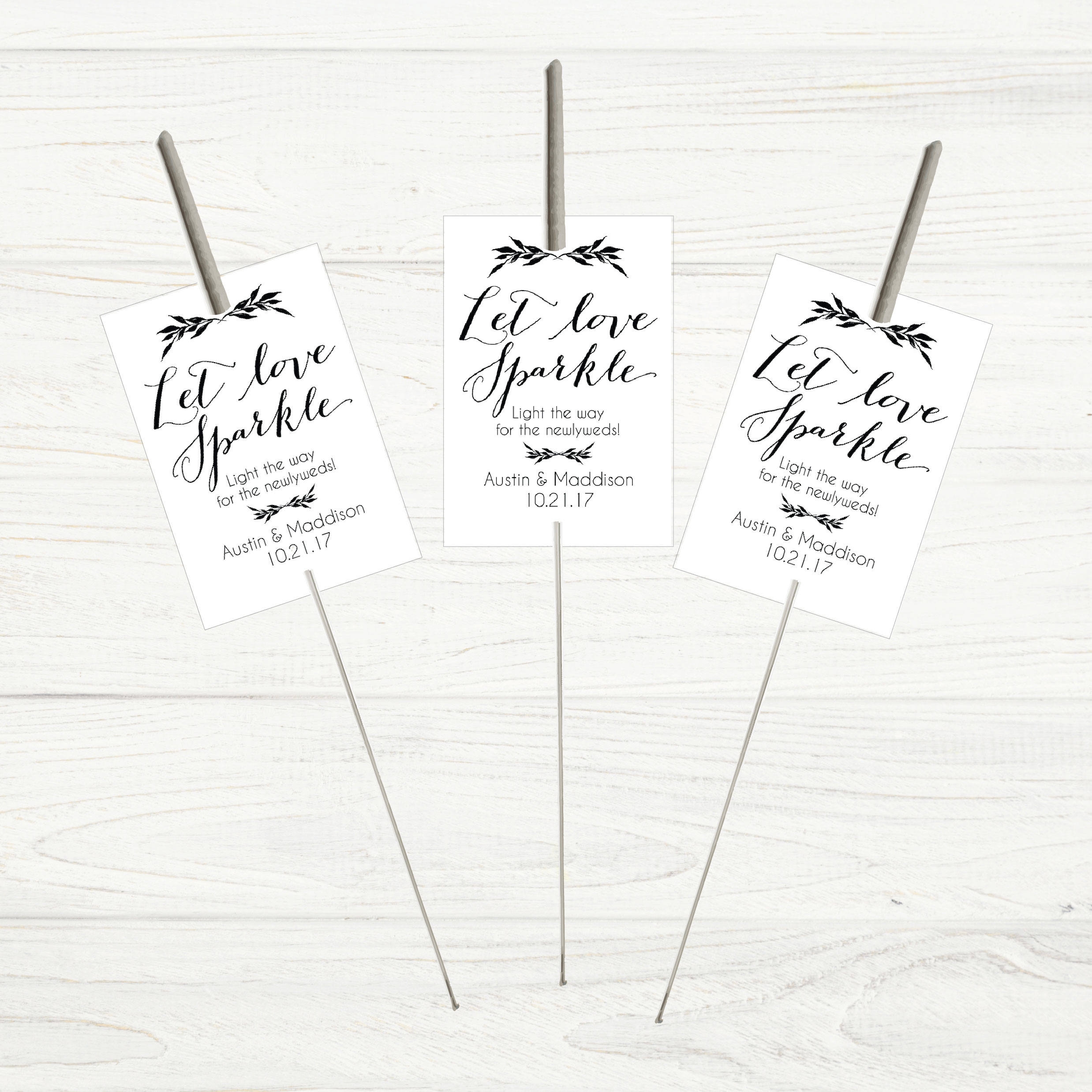 Printable Let Love Sparkle Tags For Sparklers White Classic 