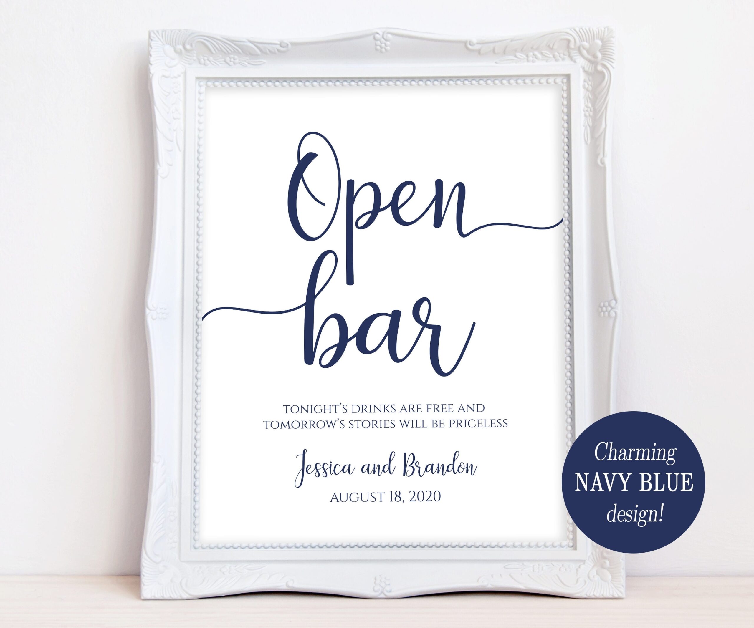 Printable Open Bar Sign Open Bar Wedding Sign Party Signs Etsy