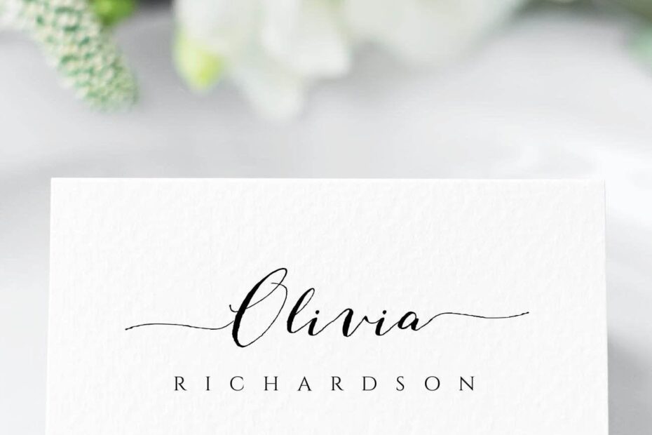 Printable Place Cards For Wedding