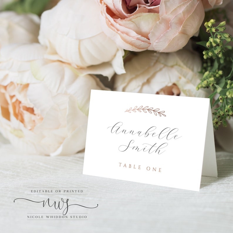 Printable Place Cards Wedding Escort Card Template Editable Etsy