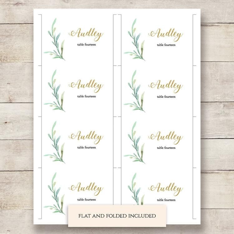 Printable Place Cards Weddings