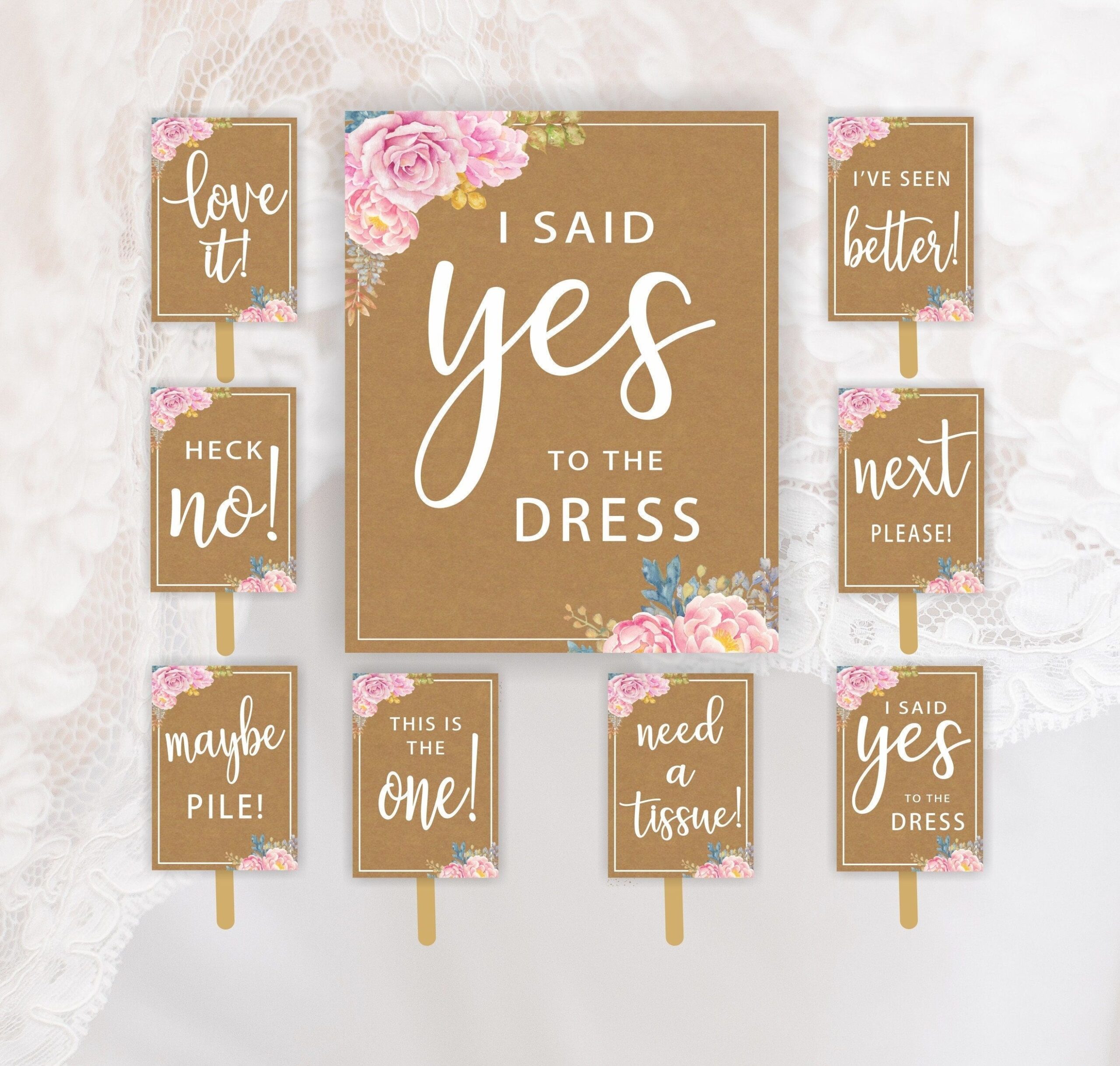 Printable Say Yes To The Dress Signs Wedding Dress Shopping Etsy Artofit