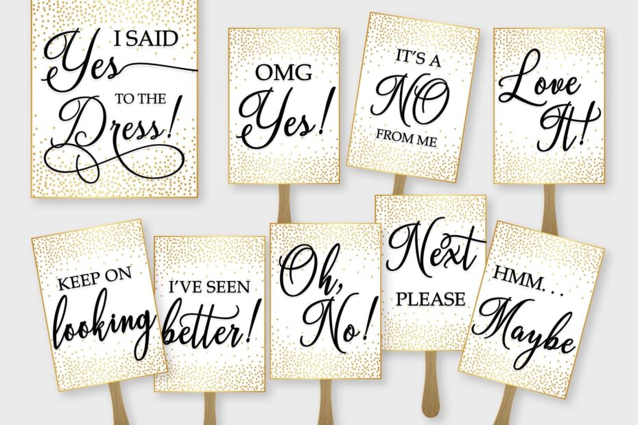 Printable Say Yes To The Dress Signs Wedding Dress Shopping Etsy Artofit