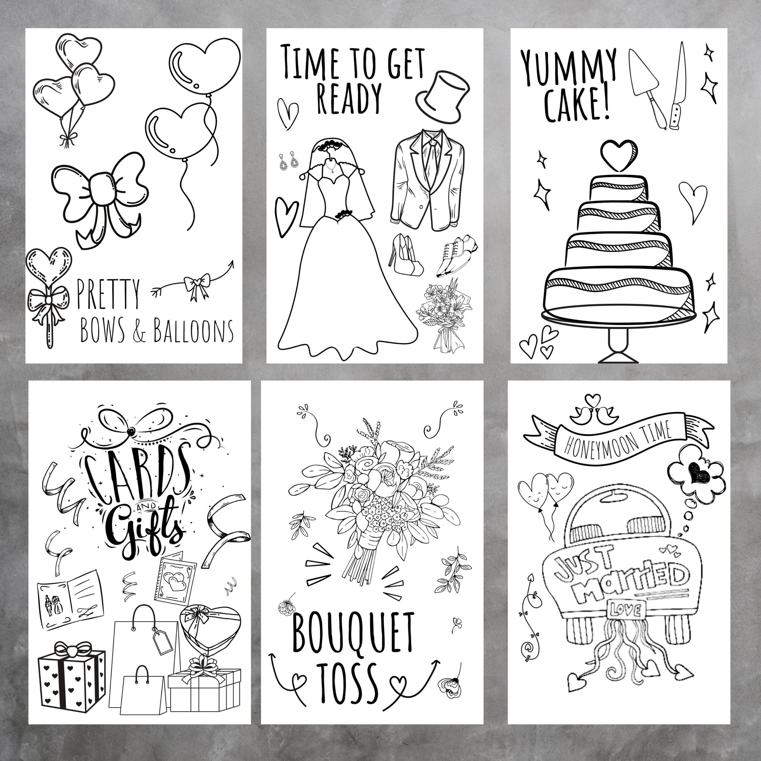 Printable Wedding Activity Pages Book Etsy