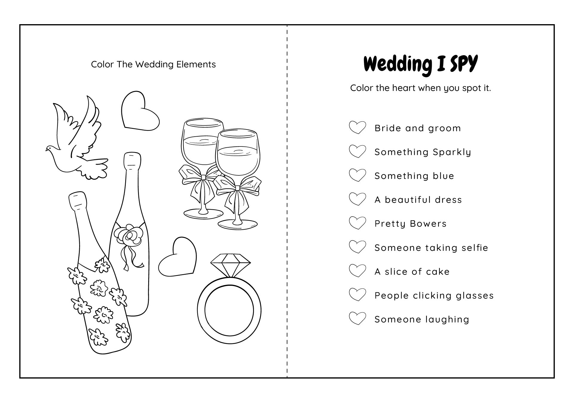 Printable Wedding Activity Pages For Kids