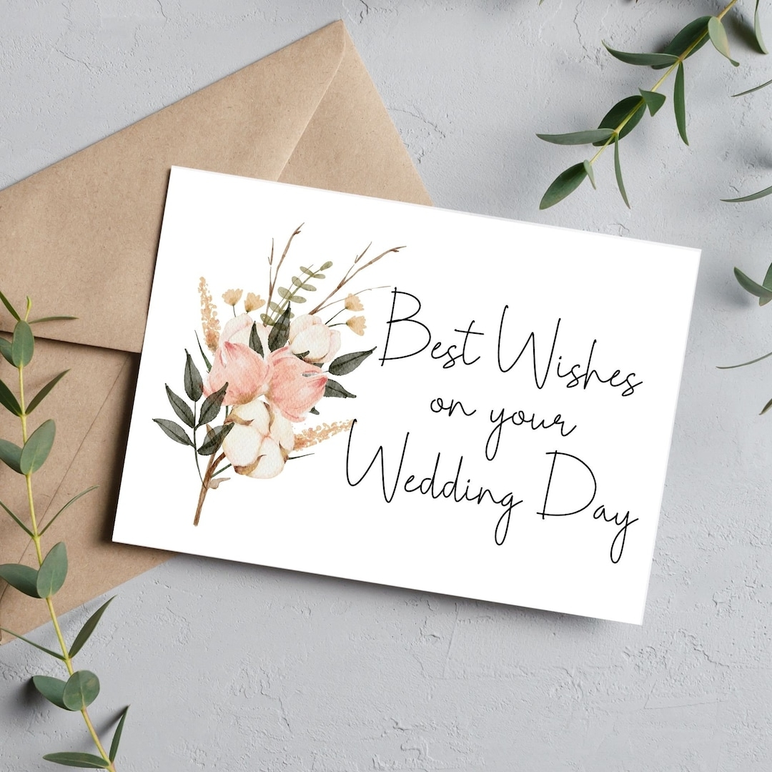Printable Wedding Card Best Wishes On Your Wedding Instant Download 5x7 Digital Greeting Card Wedding PDF Etsy Australia