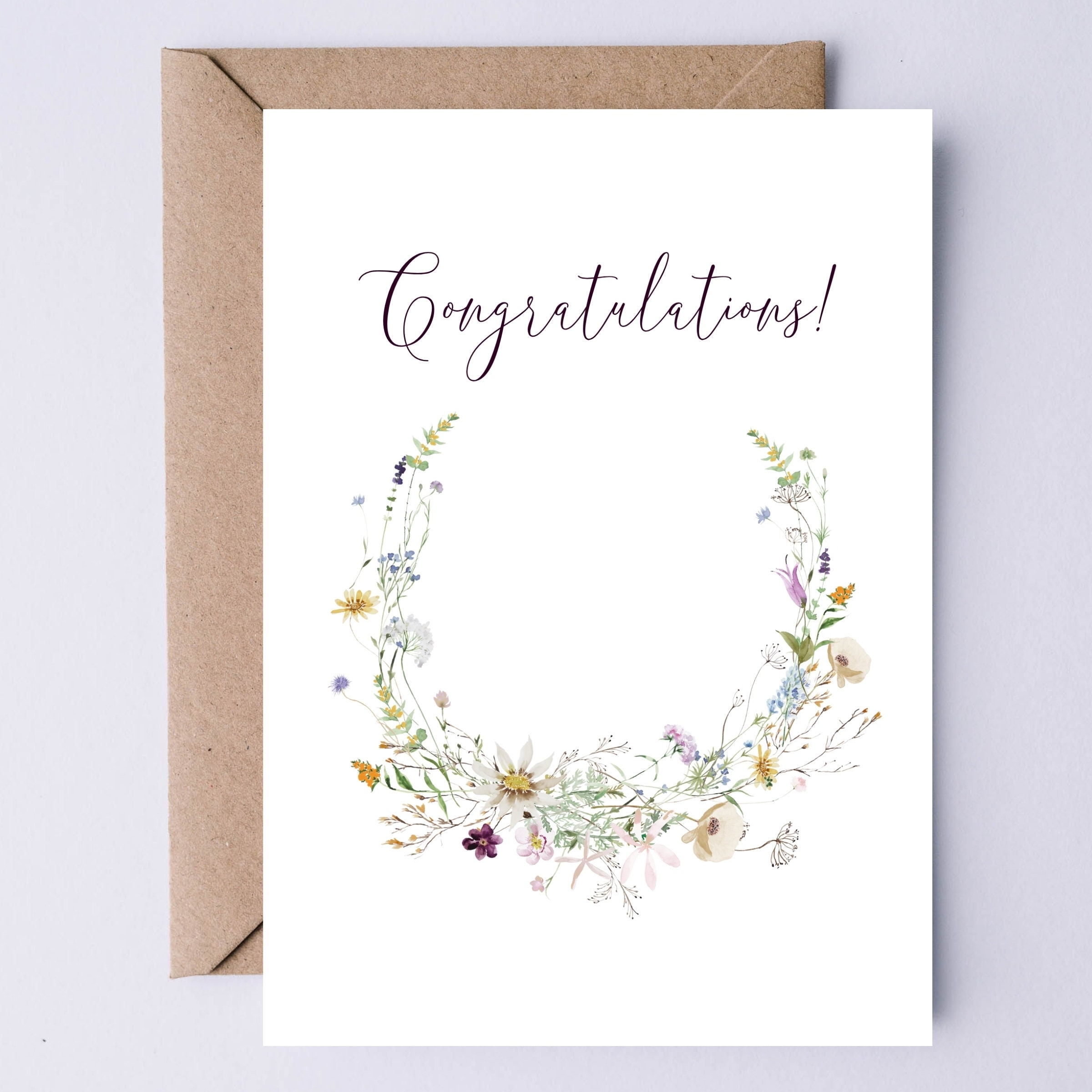 Printable Wedding Card Congratulations Wildflowers Digital Card Worksheets Library