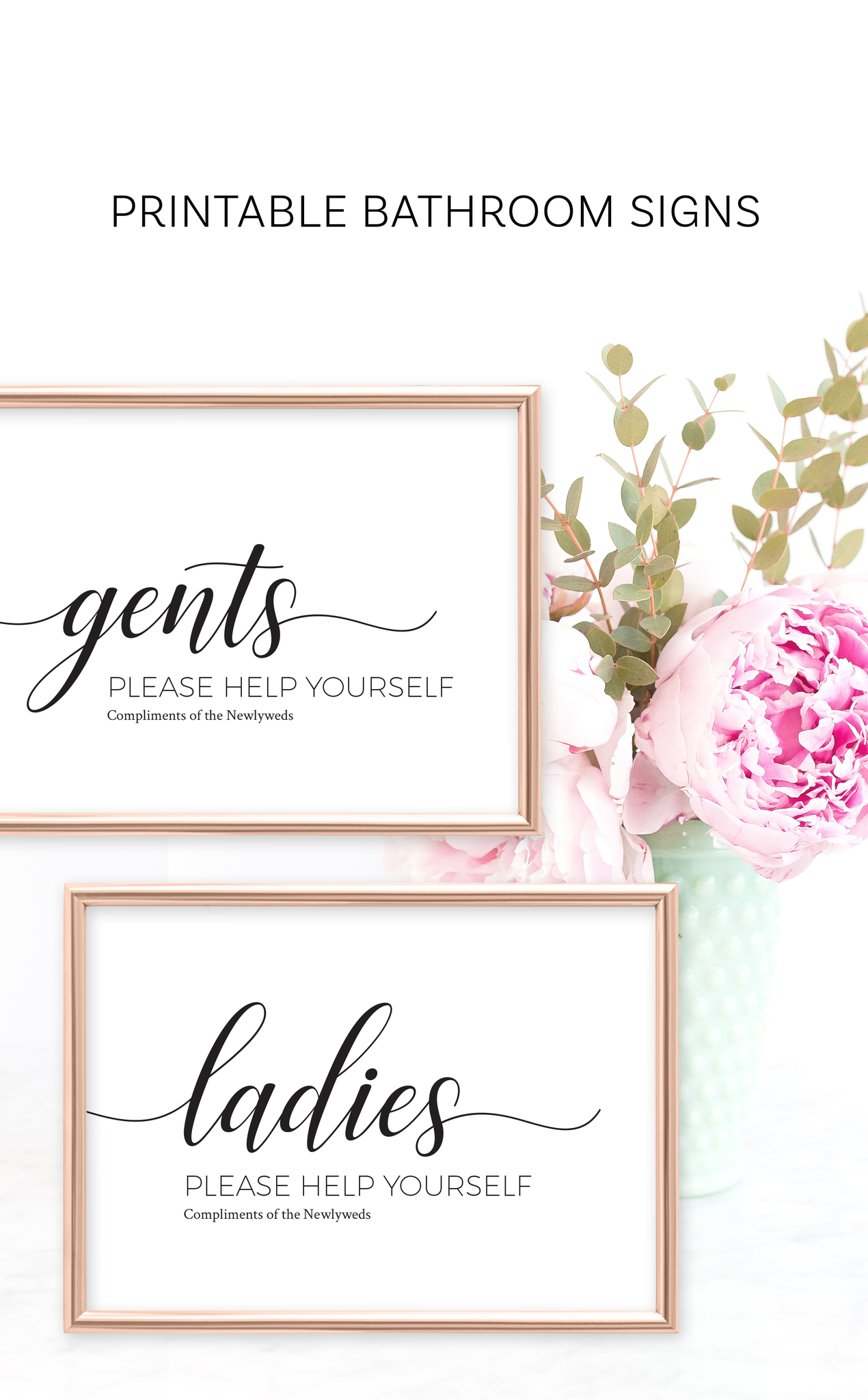 Printable Wedding Decorations Ladies And Gents Bathroom Signs 