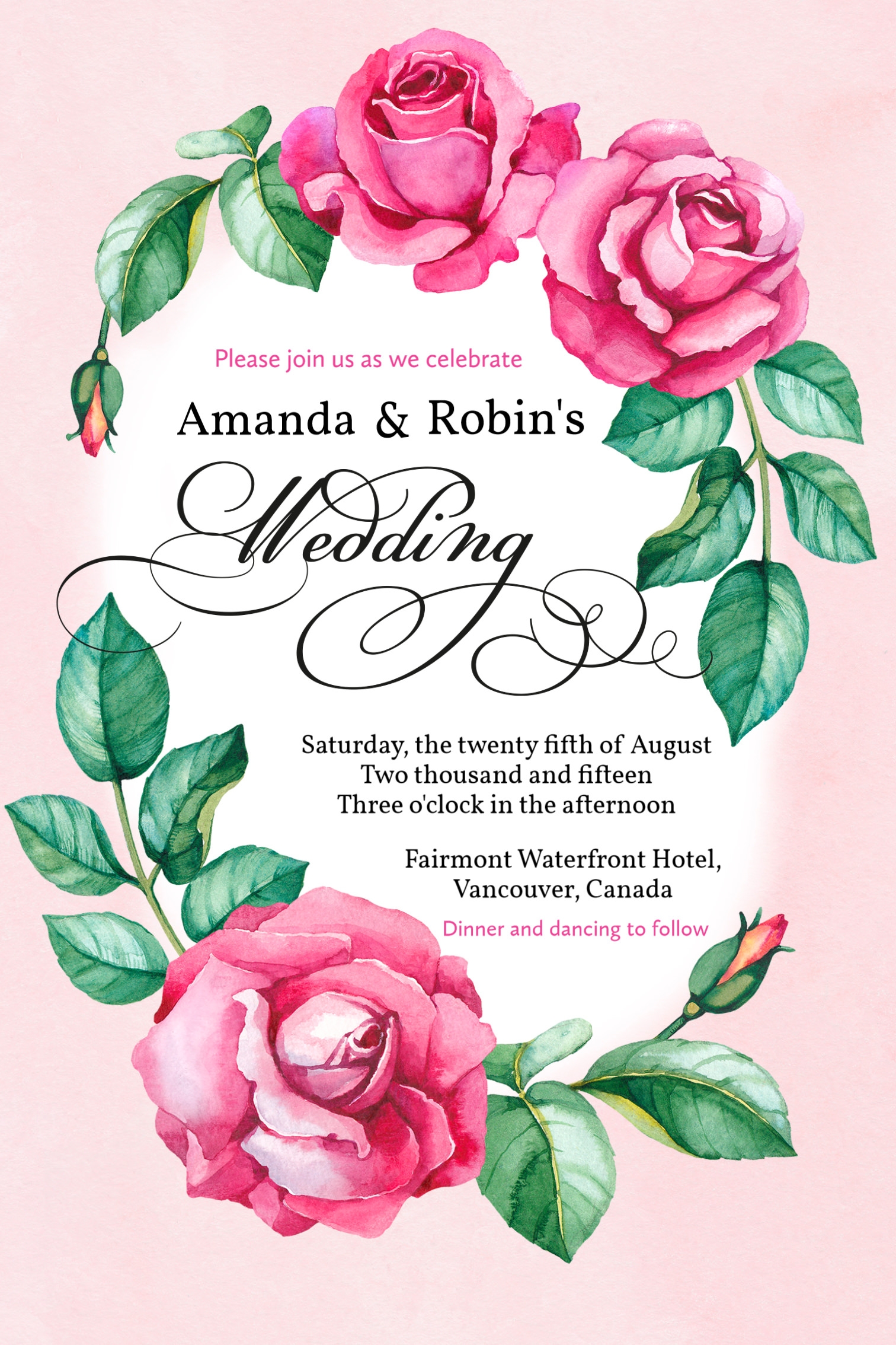 Printable Wedding Invitation Paper Dress Invitation a7 Customize 