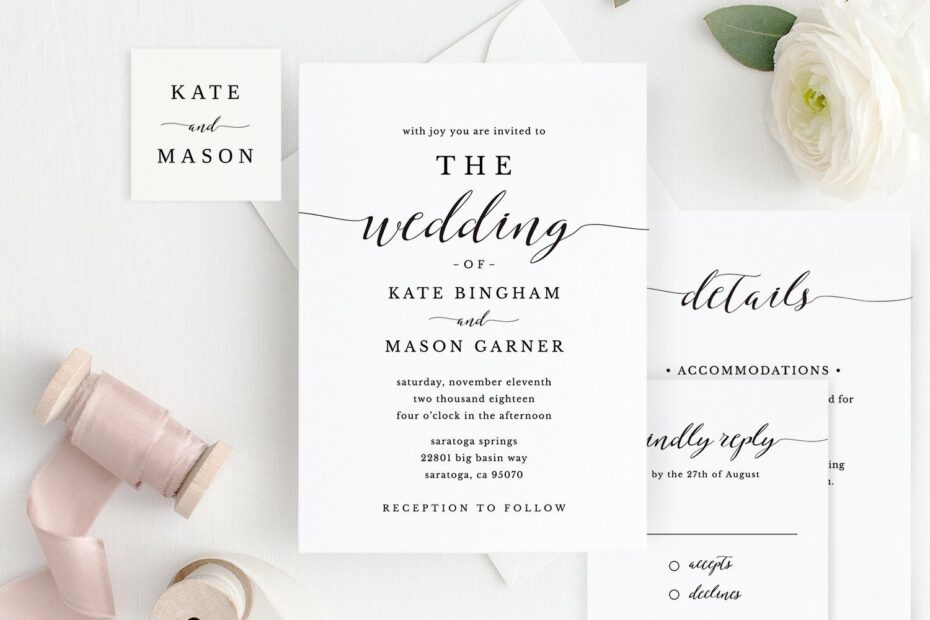 Printable Wedding Invitation Template Wedding Invitation Set DIY
