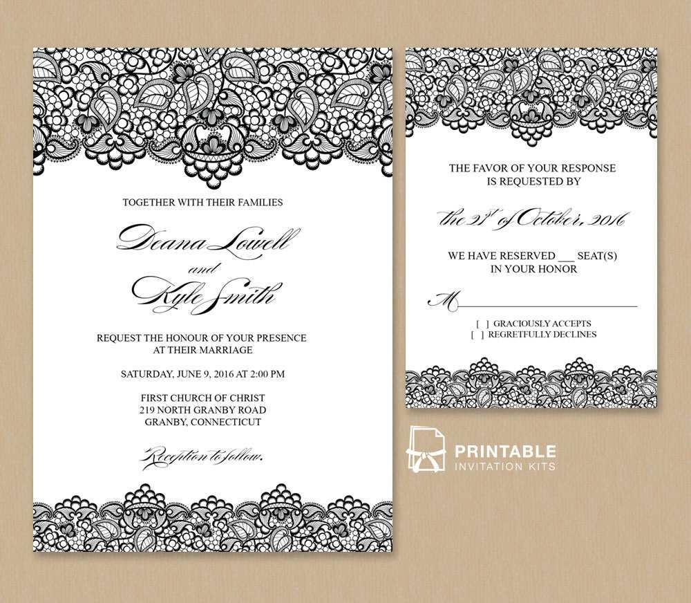 Printable Wedding Invitations With Rsvp