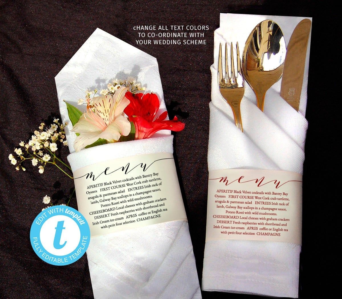 Printable Wedding Napkins
