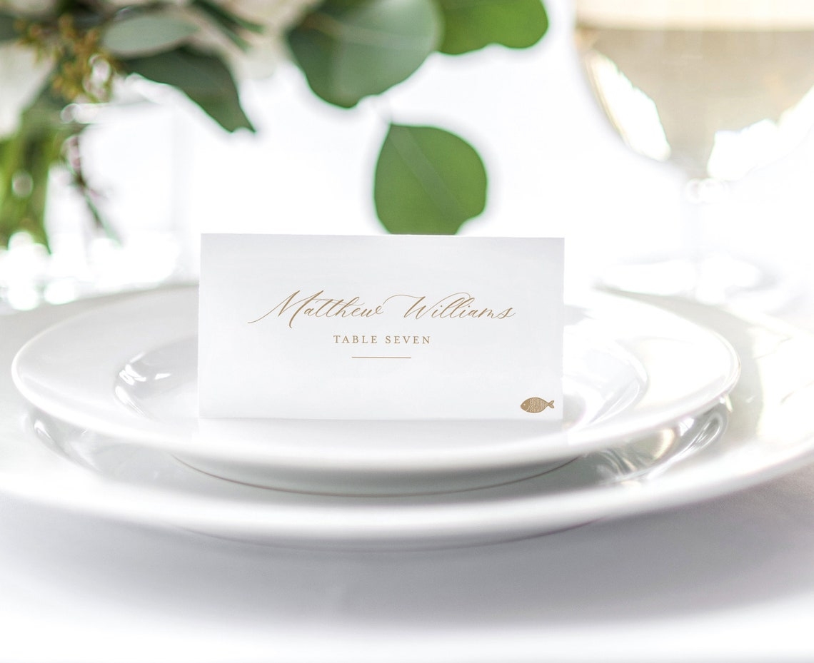 Printable Wedding Place Cards Template Editable Table Setting Etsy
