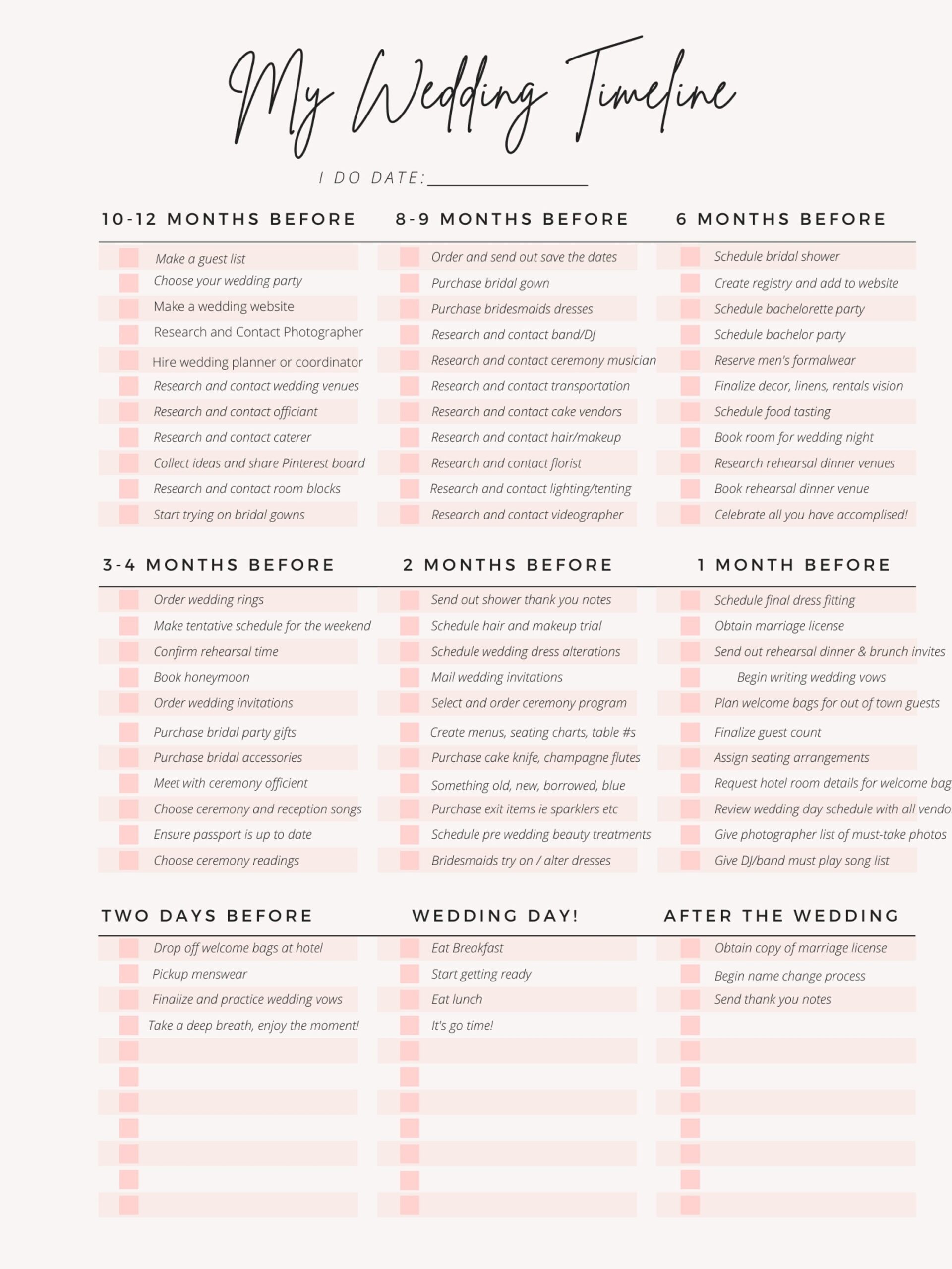 Printable Wedding Planner For Download Wedding Planning Timeline 