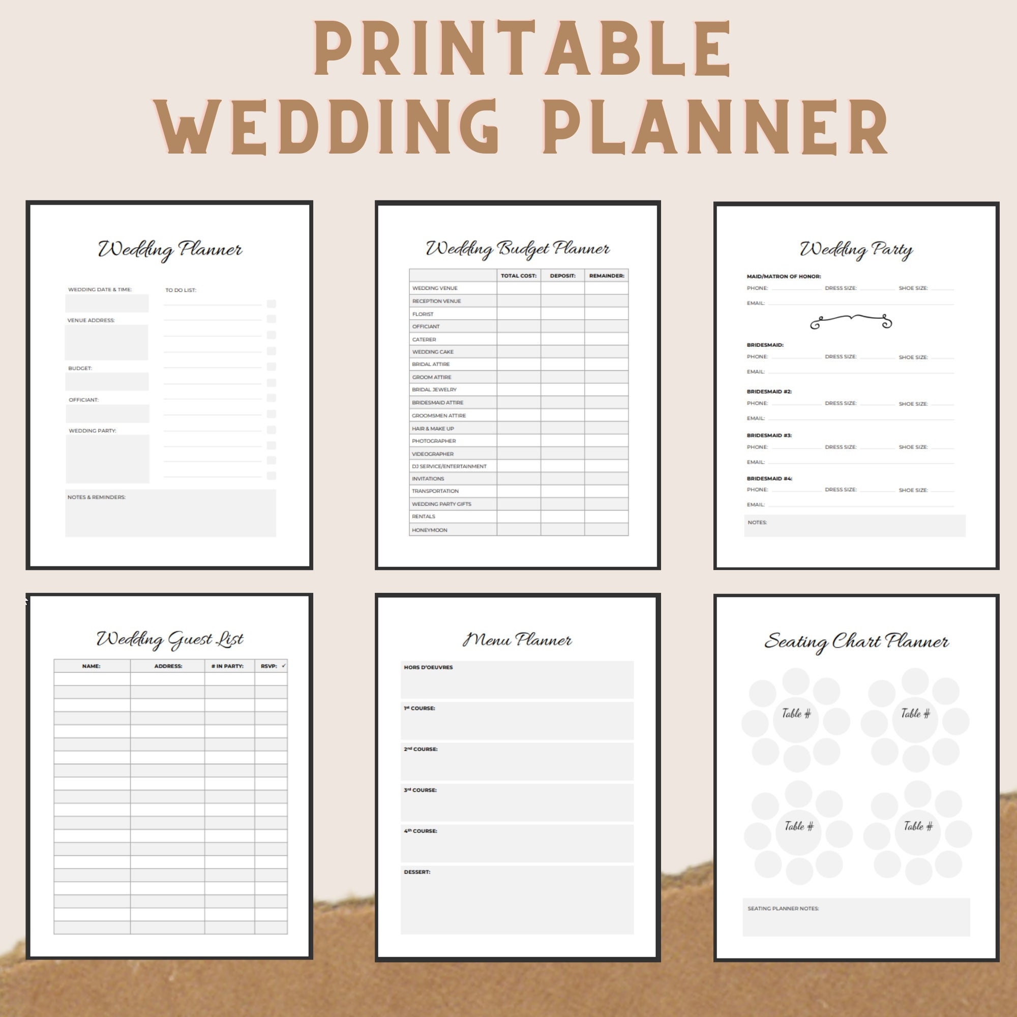 Printable Wedding Planner Kit For Organizing Your Dream Wedding