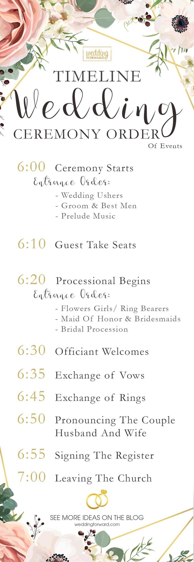 Printable Wedding Processional Order