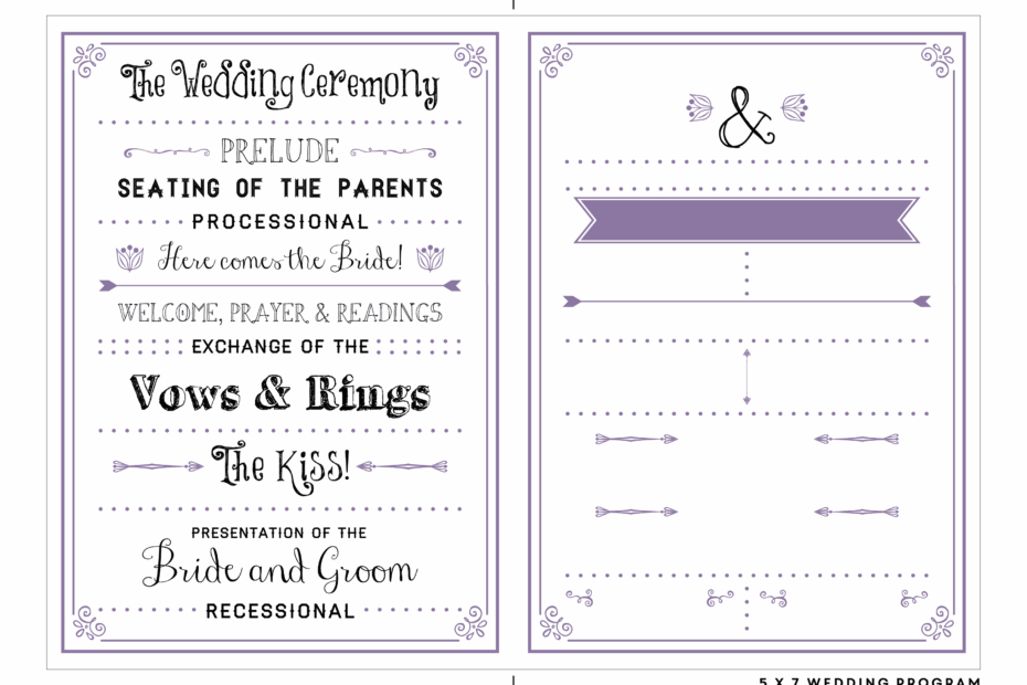 Printable Wedding Program Template