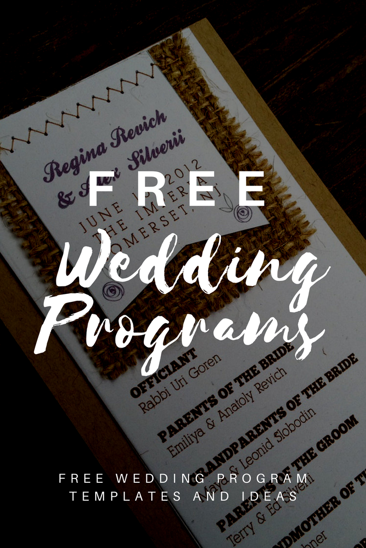 Printable Wedding Program Templates Printable Calendars AT A GLANCE