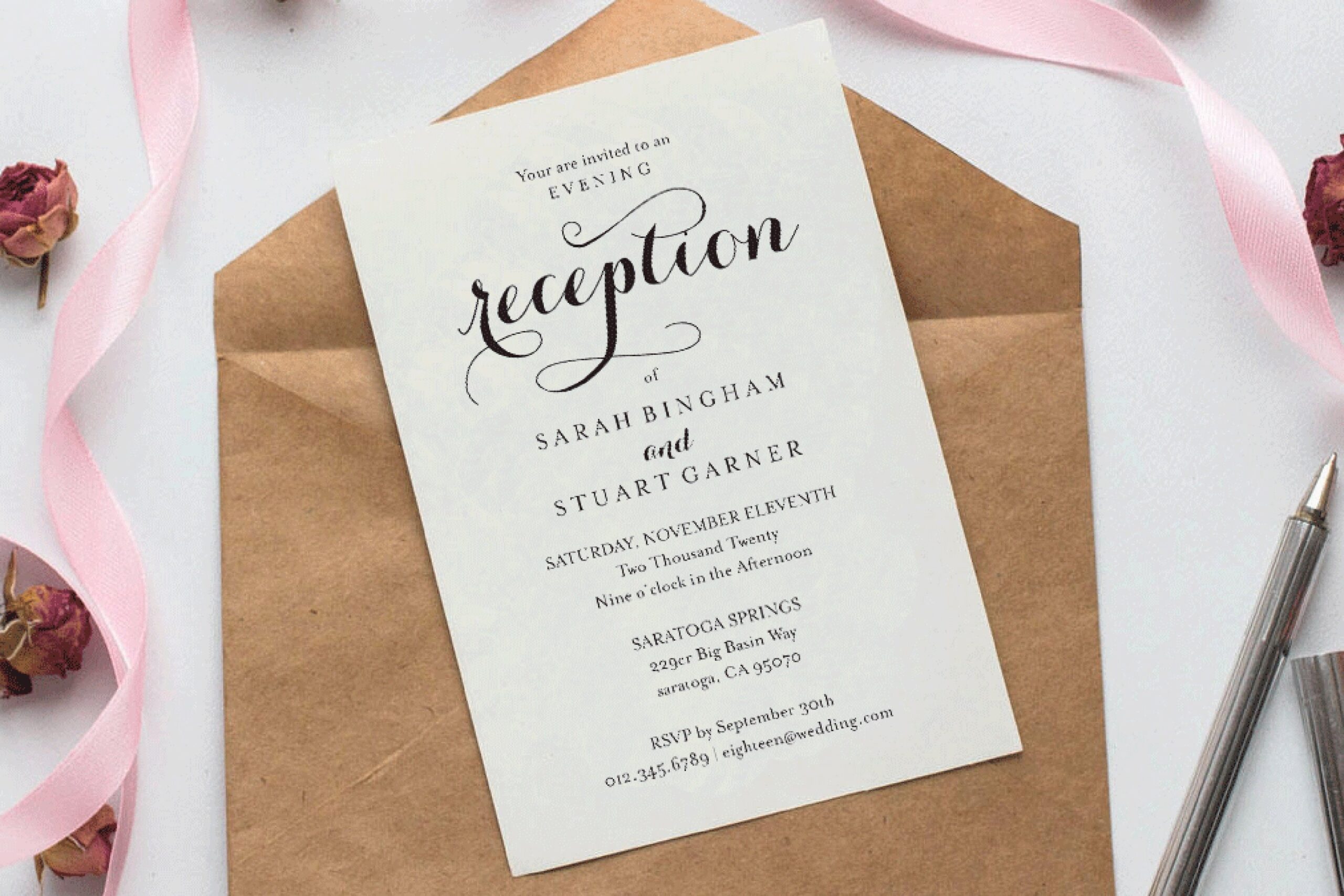 Printable Wedding Reception Invitation Template 519176 