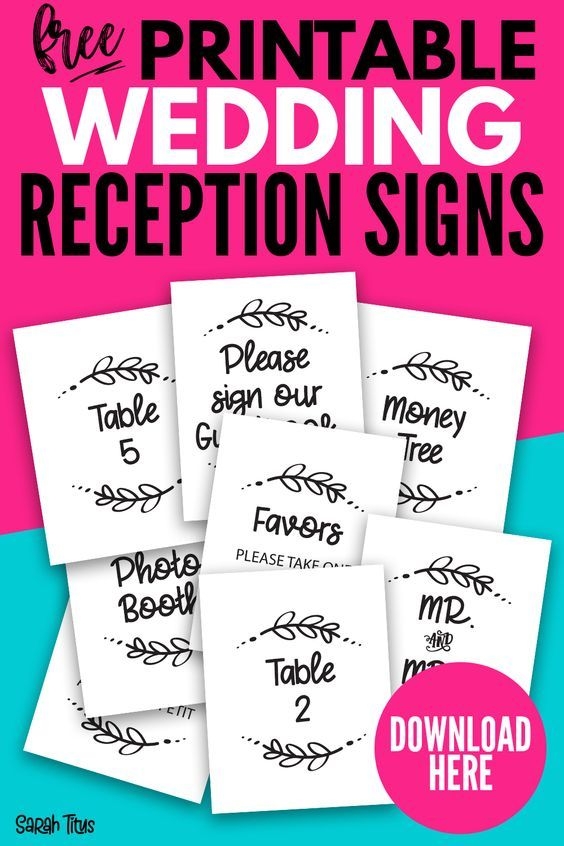 Printable Wedding Reception Signs Printable Designs Printable Art 