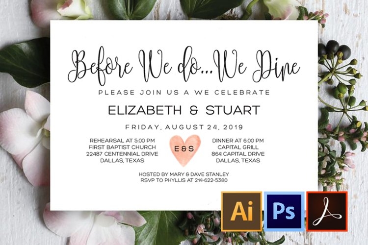 PRINTABLE Wedding Rehearsal Dinner Invitation Template