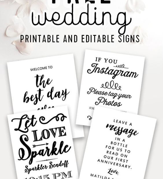 Printable Wedding Signs