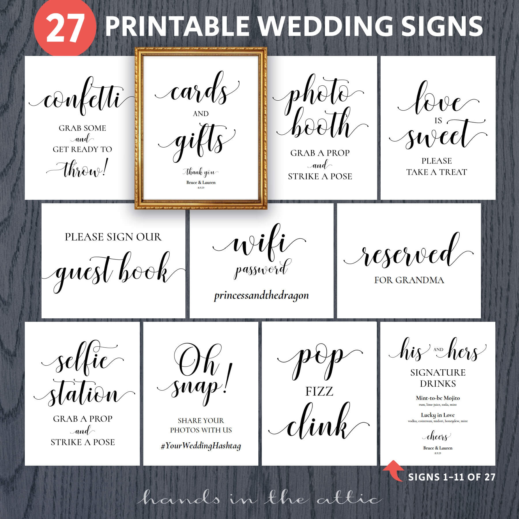 Printable Wedding Signs Ceremony Reception Welcome