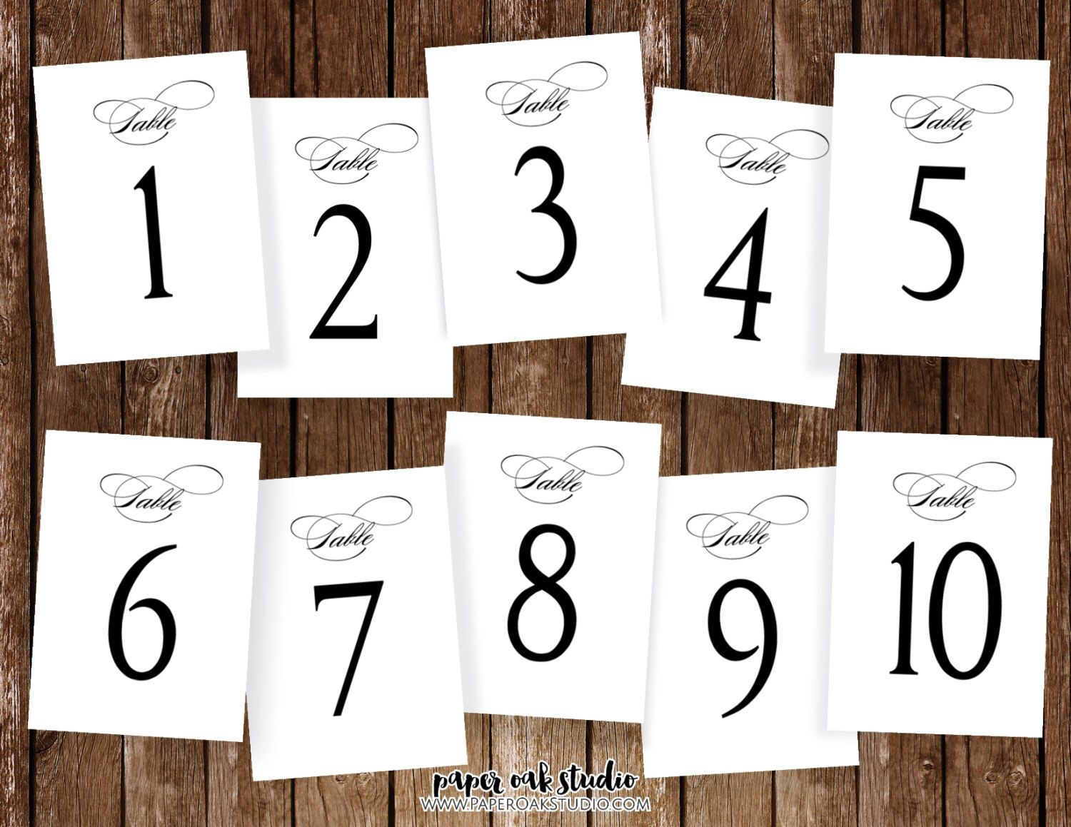Printable Wedding Table Numbers Template Dev onallcylinders