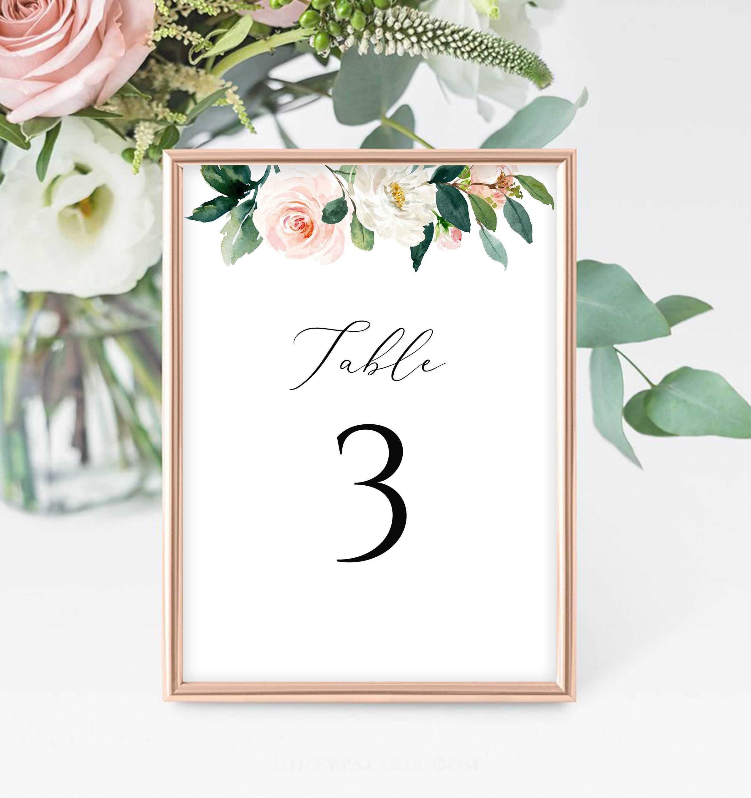 Printable Wedding Table Numbers Template