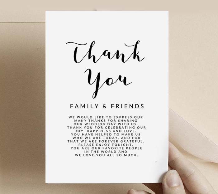 Printable Wedding Thank You Cards
