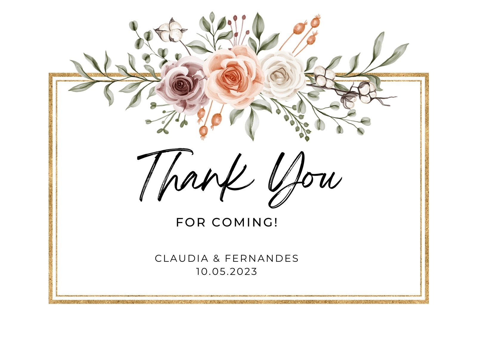 Printable Wedding Thank You Cards