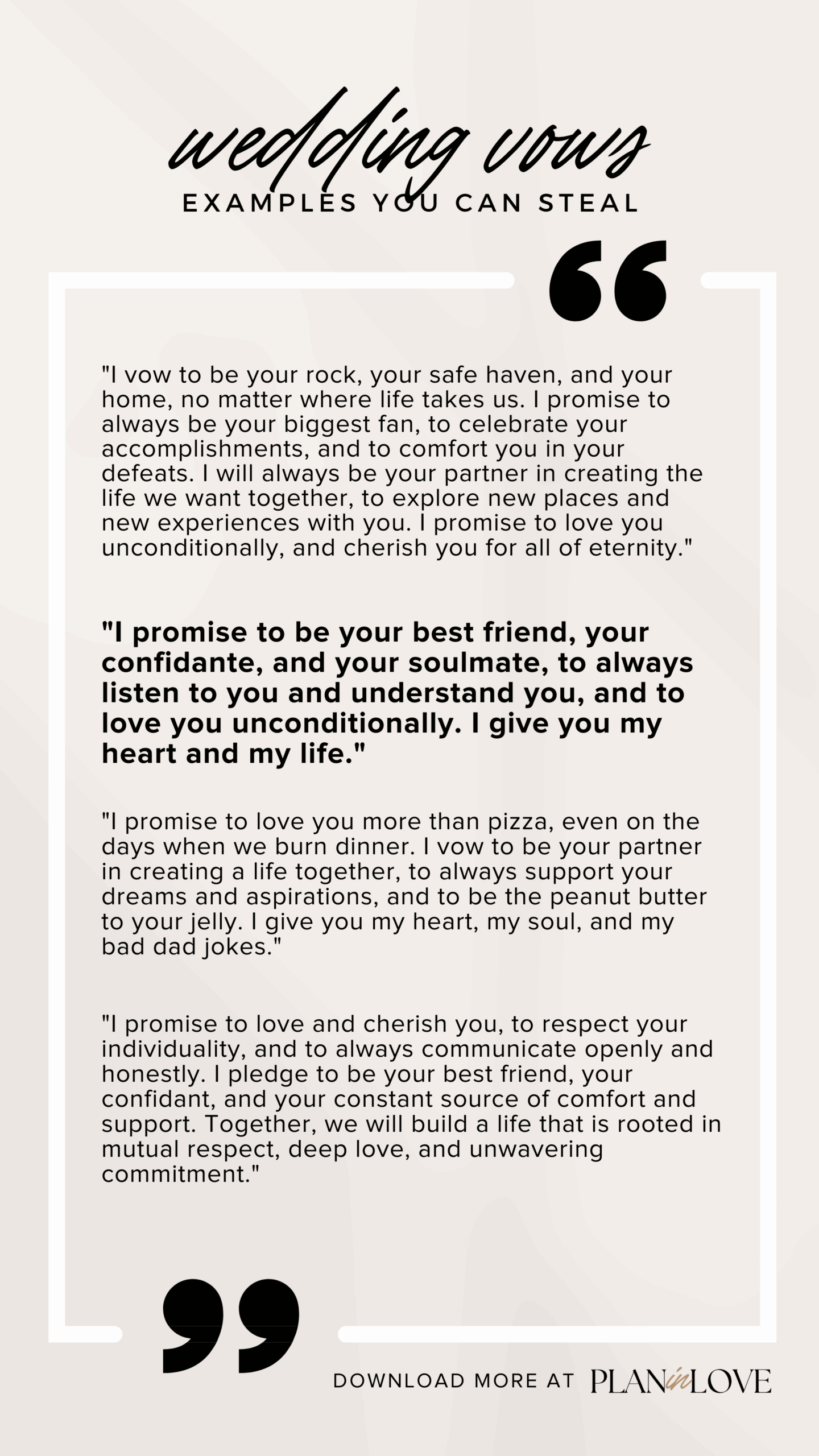 Printable Wedding Vows