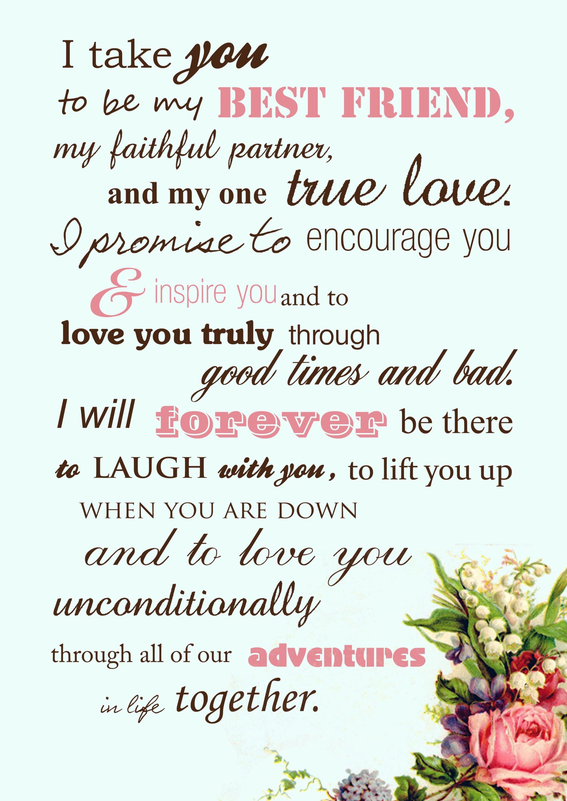 Printable Wedding Vows