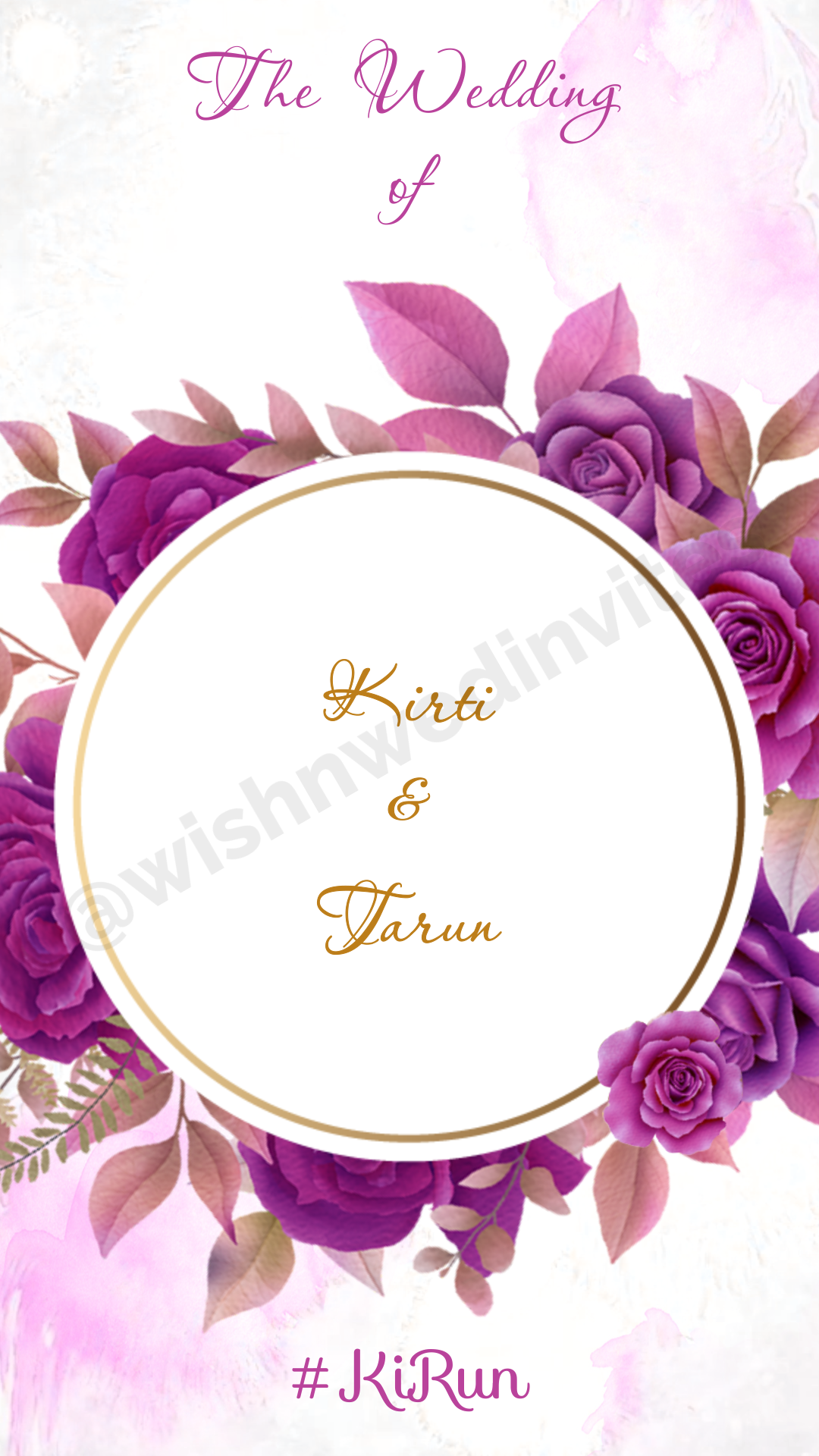 Purple Roses Wedding Invitation Video Template Wish N Wed