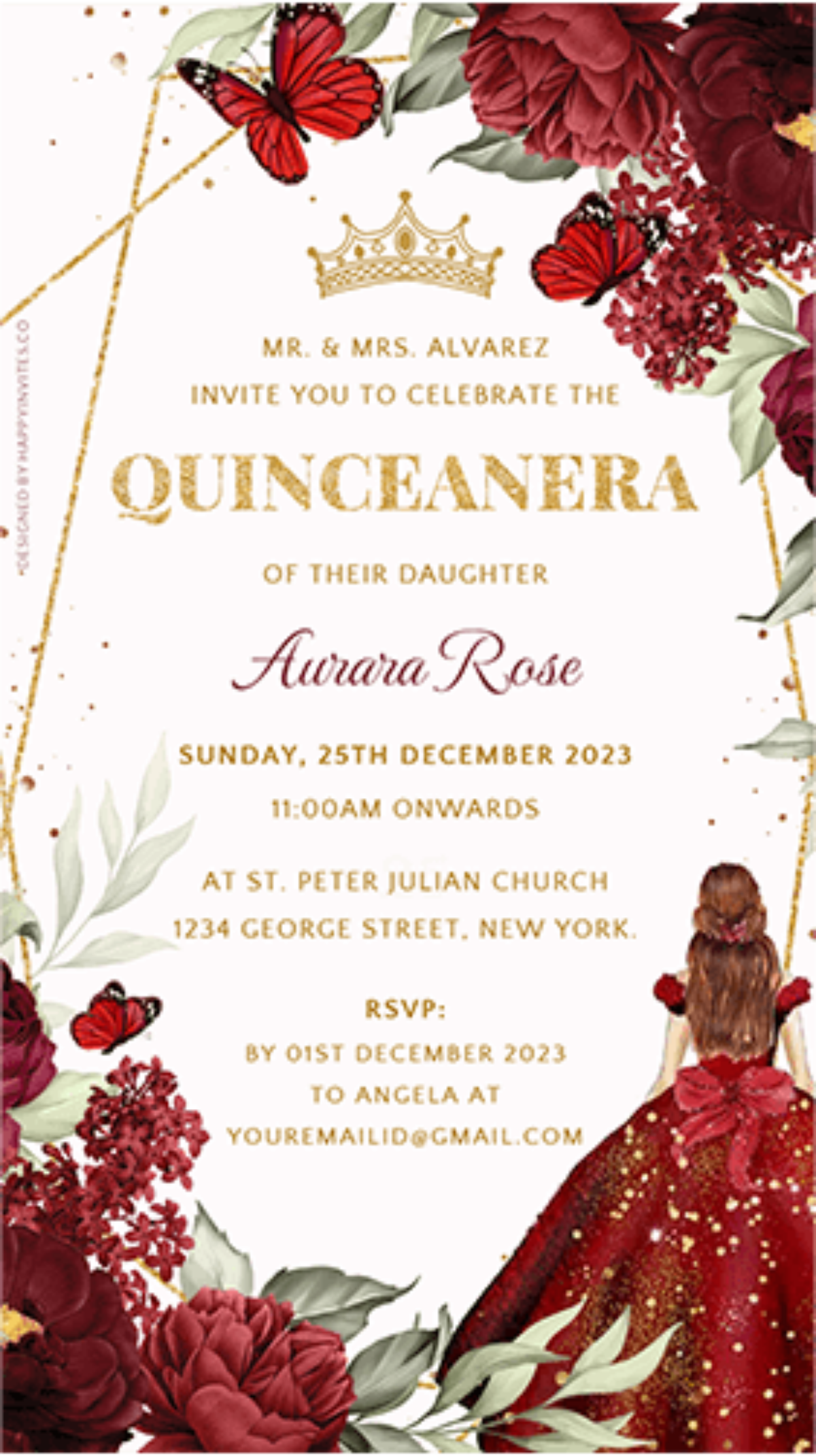 Quincea era Invitation Template Ideas Happy Invites Ecard Maker