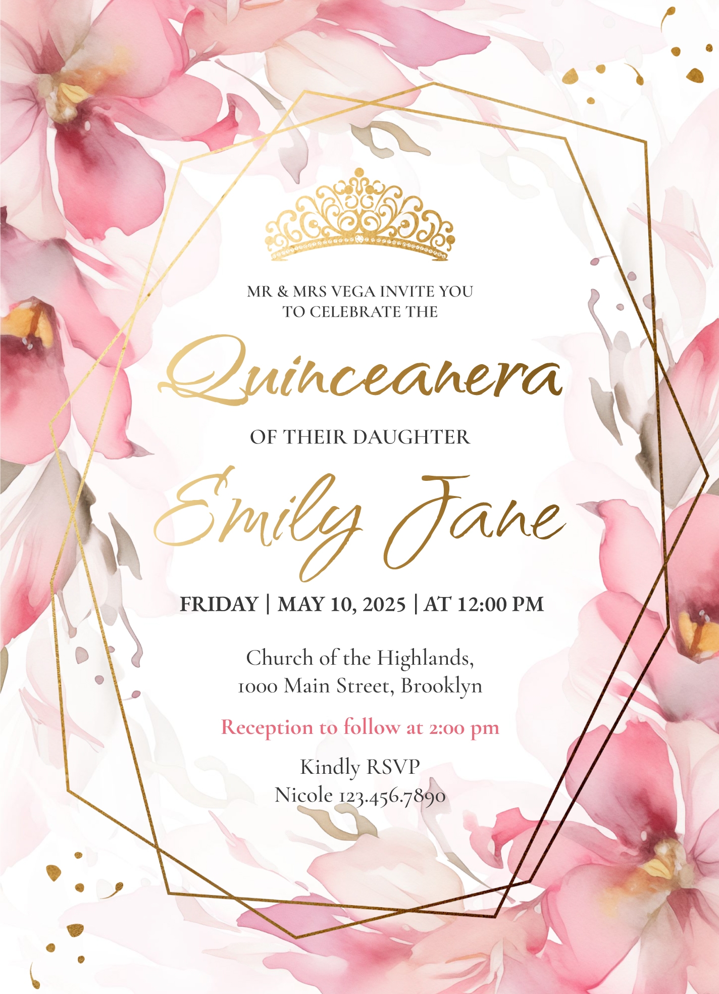 Quinceanera Invitation Free Google Docs Template Gdoc io