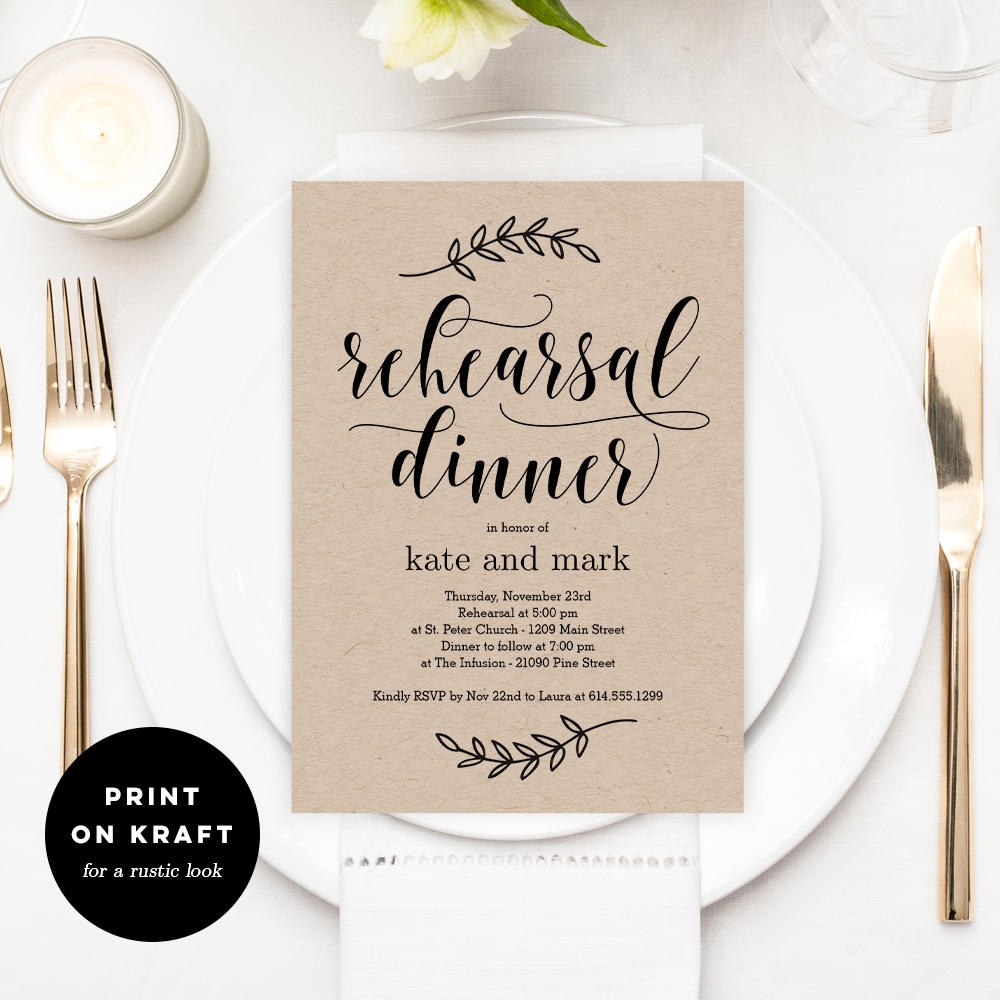 Rehearsal Dinner Invitations Template