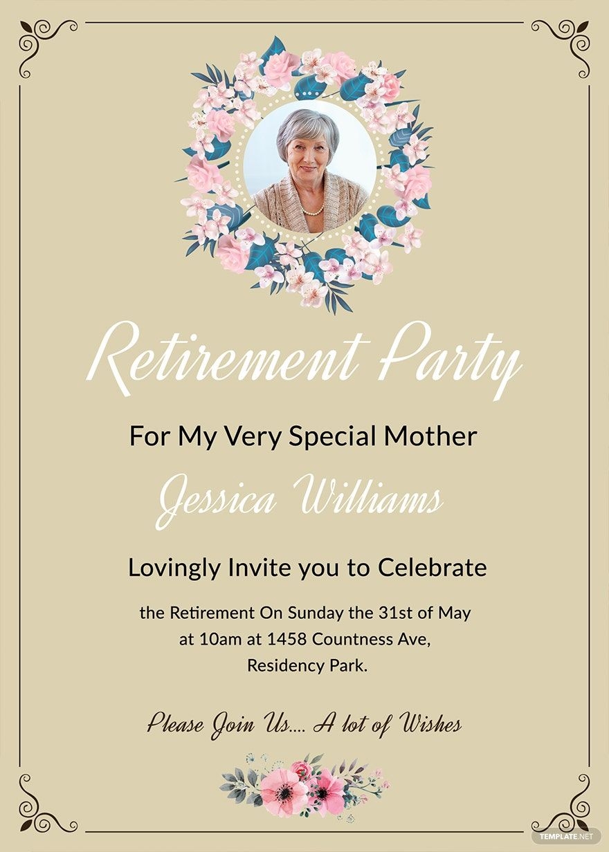 Retirement Party Invitation Template In Word PSD Illustrator Pages Publisher Outlook Download Template