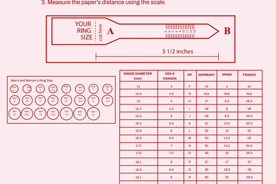 Ring Size Chart Printable Pdf Printable Free Templates