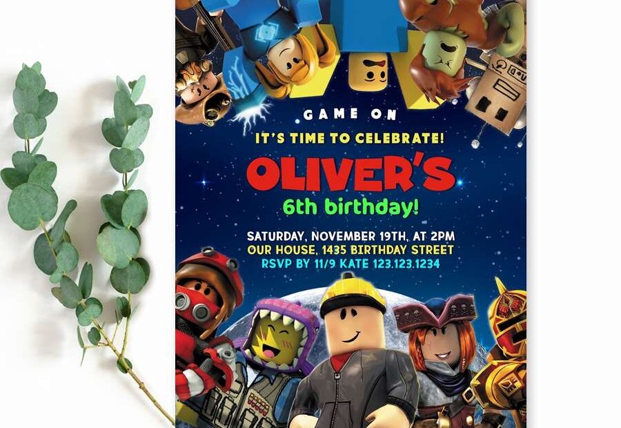 Roblox Birthday Invitation Edit Yourself Online FREE Demo